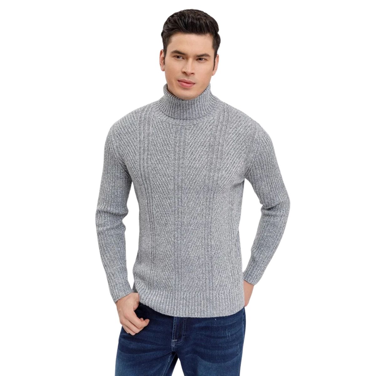 LOOK SHOP - Sweater Lana Hombre Cuello Subido Beatle, Excelente Calidad 118