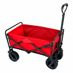 GLOBAL LATIN GROUP - Carro Carga Plegable con Ruedas Feria Compra Multiuso Transportador - Rojo