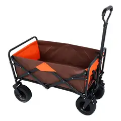 GLOBAL LATIN GROUP - Carro Carga Plegable con Ruedas Feria Compra Multiuso Transportador - Naranja