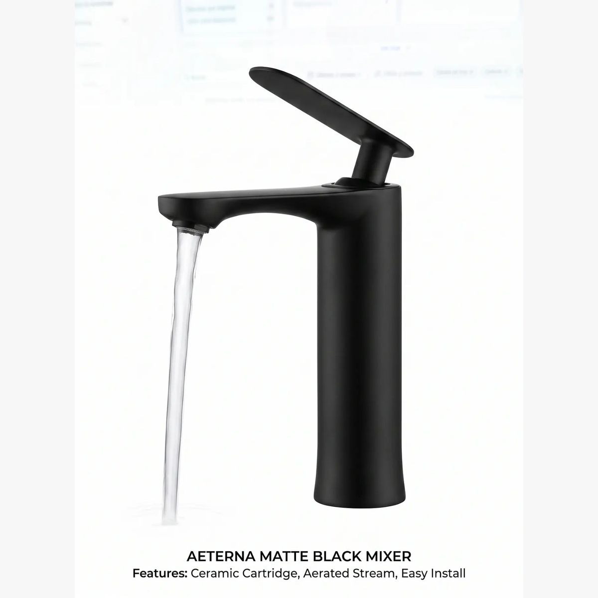 GENERICO - Llave Grifo Monomando Para Baño Lavabo Mezclador Grifería Lava Mano Color Negro Mate