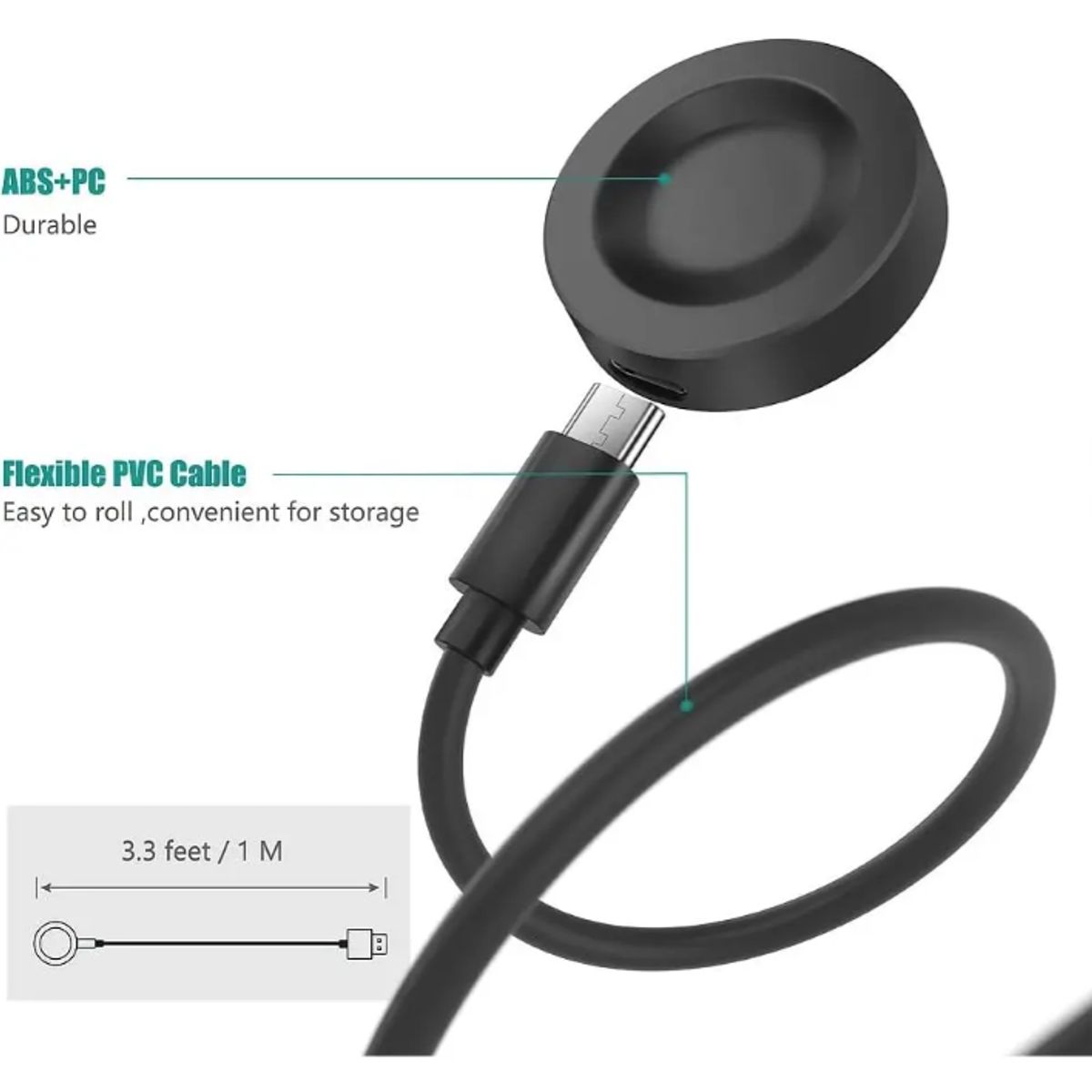 GENERICO - Cargador + Cable Magnético Para Reloj Huawei Gt4 41mm 46mm