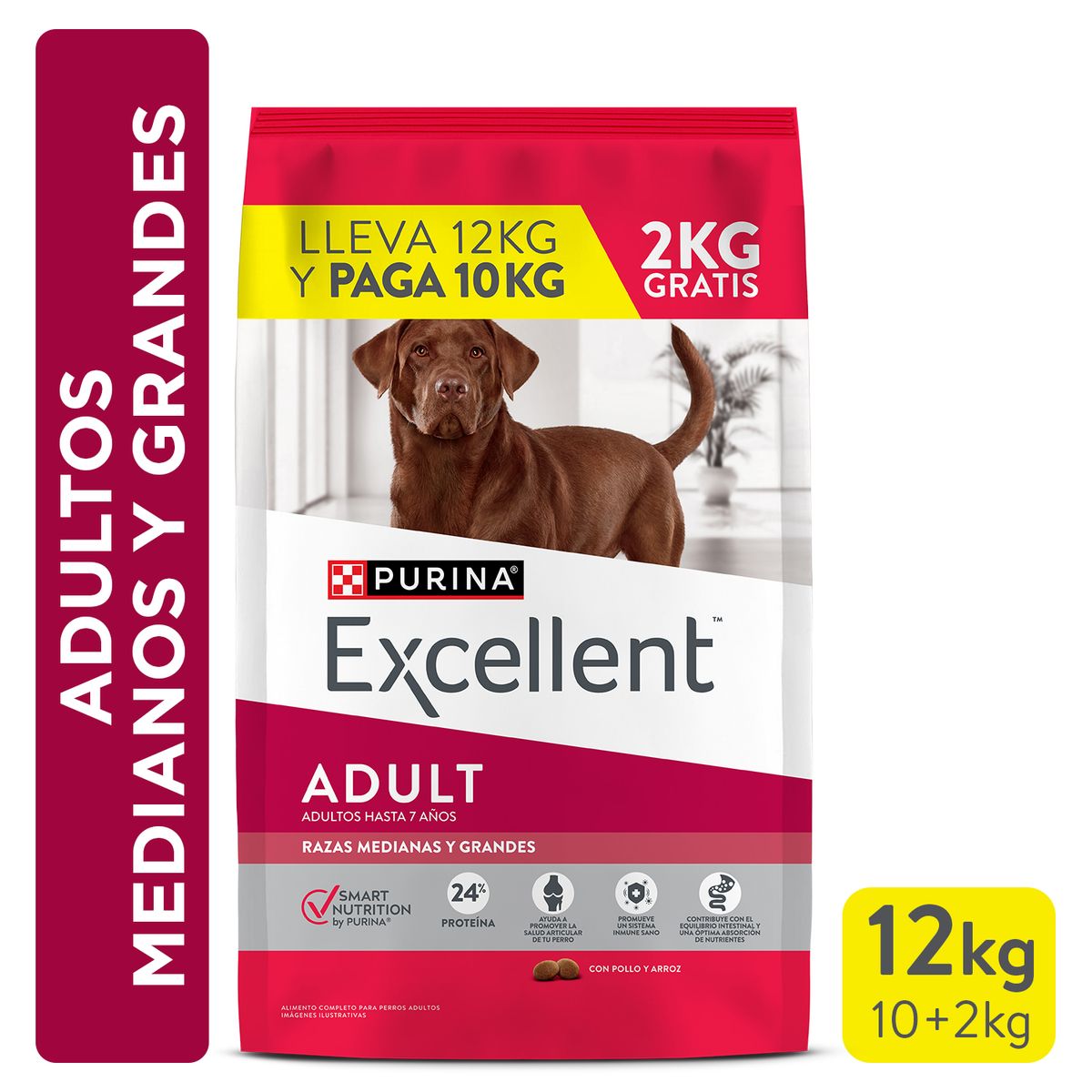 EXCELLENT - Alimento seco para perro EXCELLENT® Adultos Razas Medianas y Grandes 10+2kg regalo