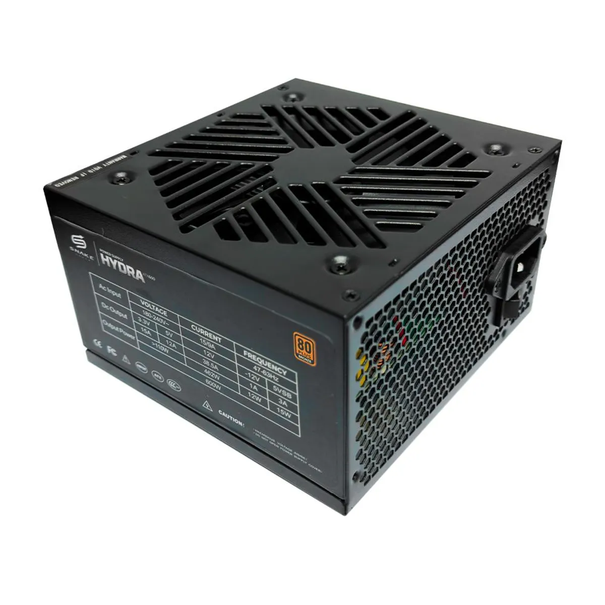 SNAKE GAMER - Fuente de Poder Hydra ATX 600W Certificada 80 Plus Bronze