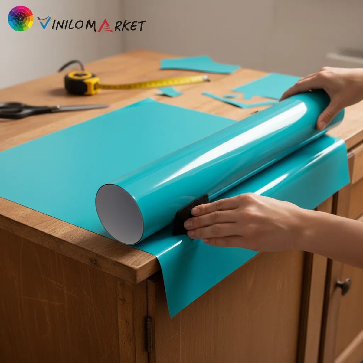 NEON - Vinilo Adhesivo De Corte Turquesa De 30 Cm X 10 Mts