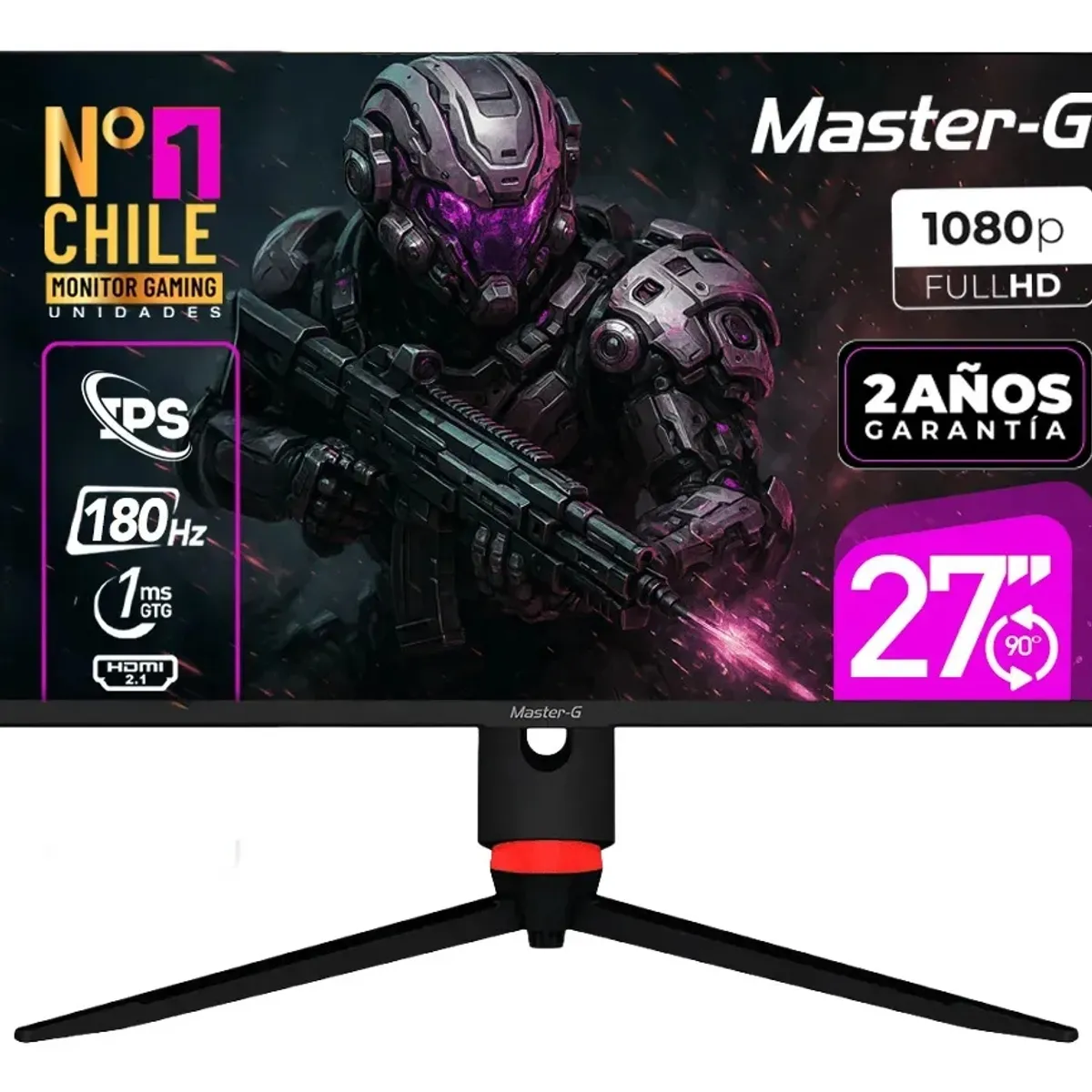 GENERICO - Monitor Gamer 27 Plano Full HD Panel IPS Pivoteable 180hz 1ms Mgmg2740 MasterG Color Negro