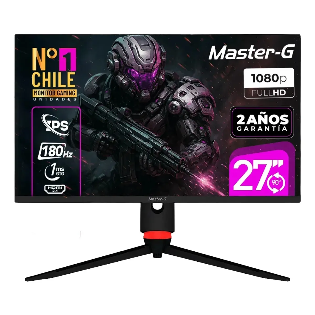 GENERICO - Monitor Gamer 27 Plano Full HD Panel IPS Pivoteable 180hz 1ms Mgmg2740 MasterG Color Negro
