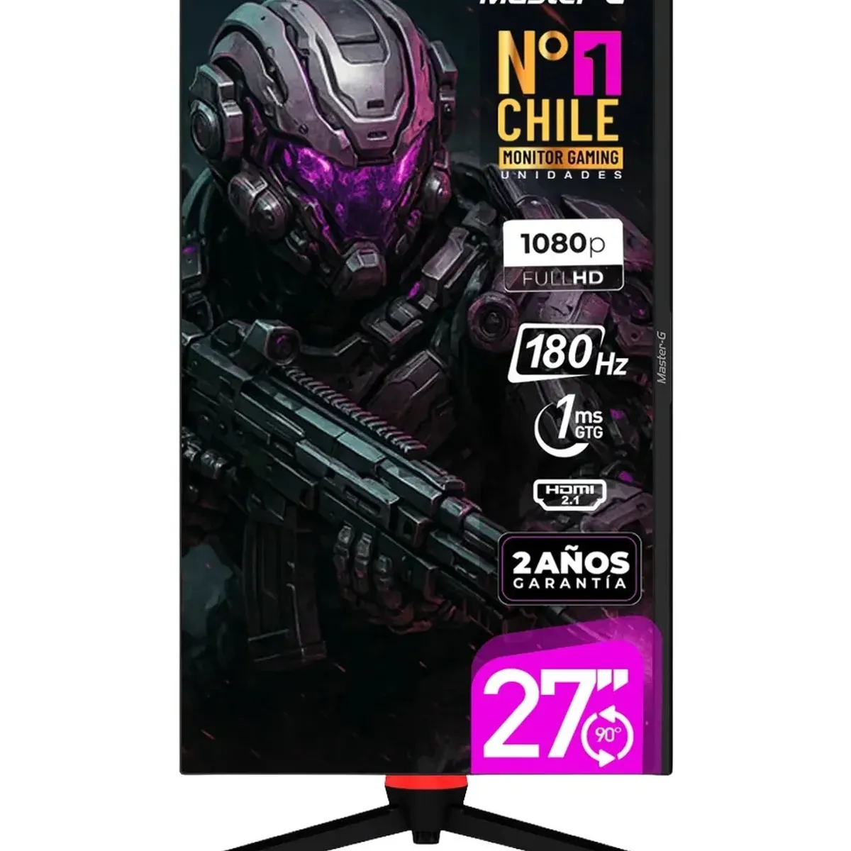 GENERICO - Monitor Gamer 27 Plano Full HD Panel IPS Pivoteable 180hz 1ms Mgmg2740 MasterG Color Negro