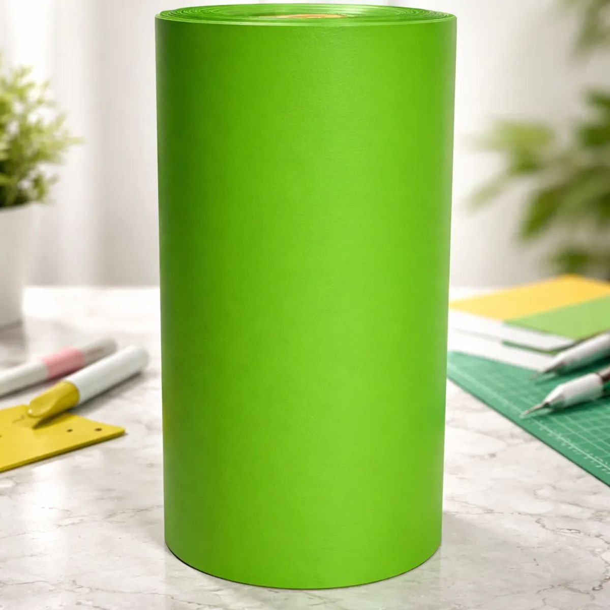 NEON - Vinilo Adhesivo De Corte Verde Manzana Mate De 30 Cm X 10 Mts