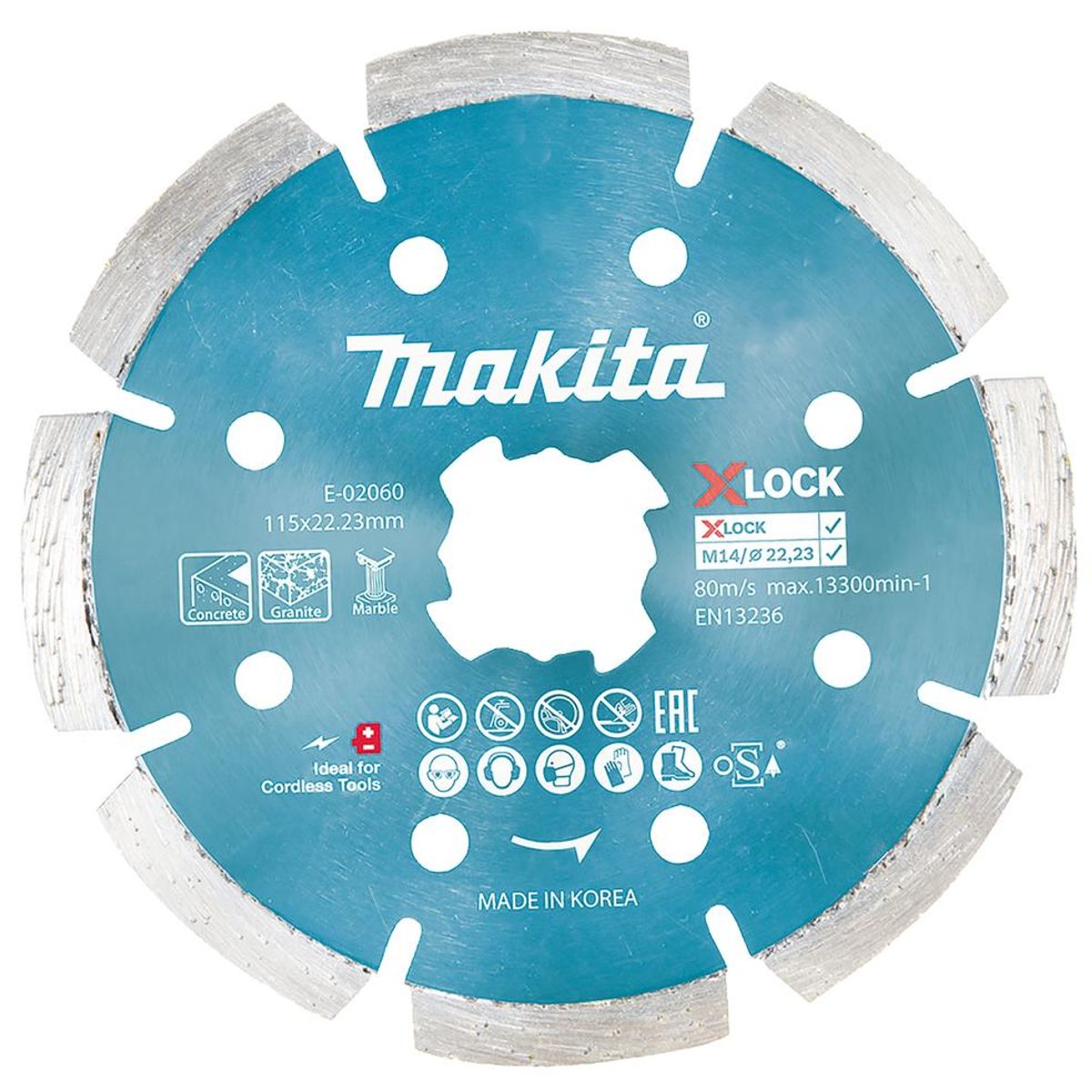 MAKITA - DISCO DIAMANTADO SEGMENTADO MAKITA 4 12 X-LOCK E-02060
