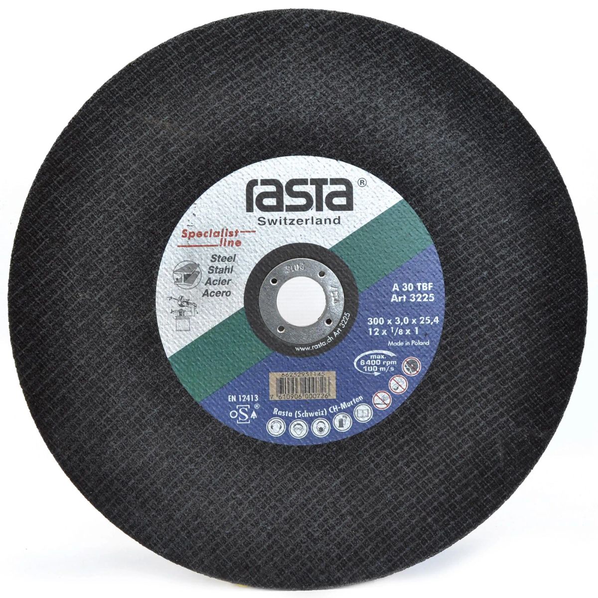 RASTA - Disco de Corte para Metal Universal Specialist Line 12 300x3x25mm Tronzadora Rasta