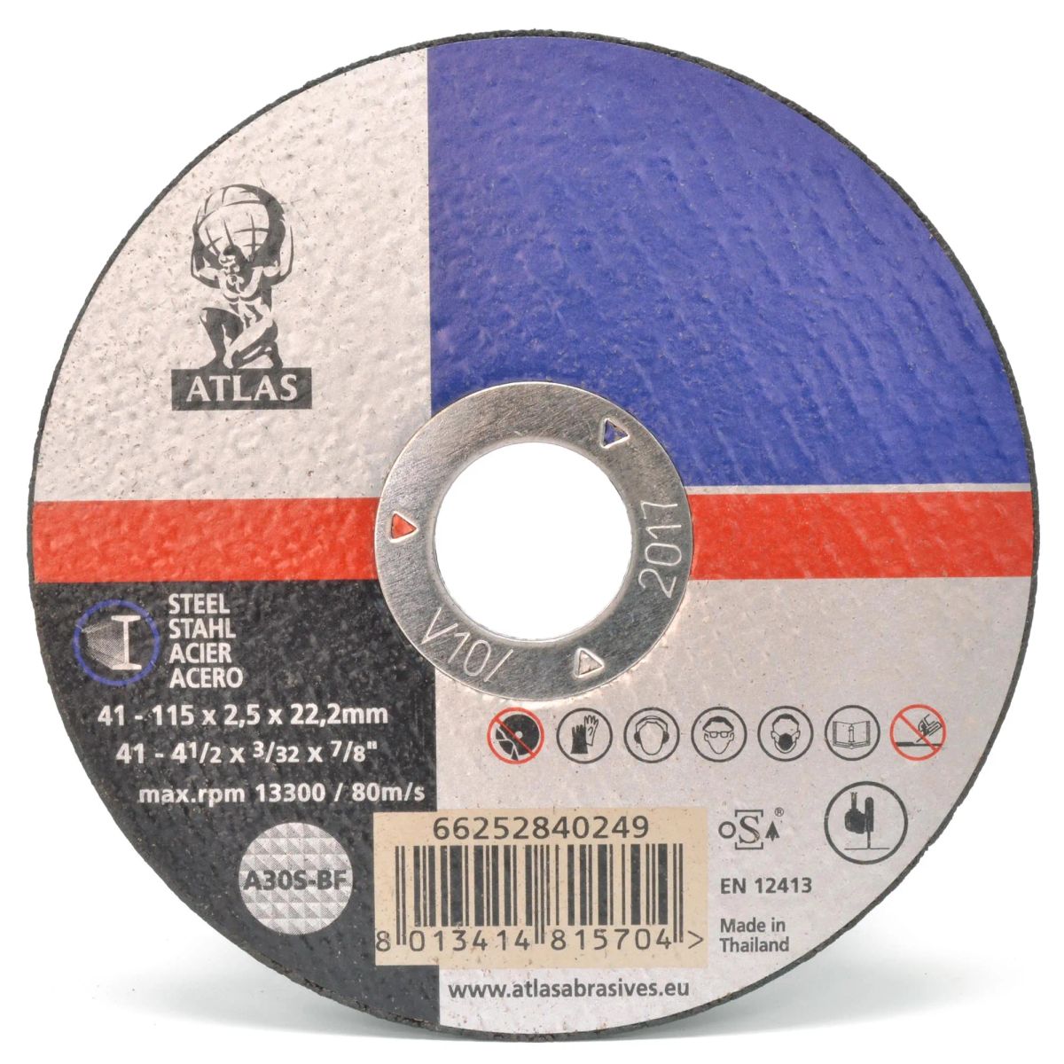 ATLAS - Disco de Corte Metal Universal 4 12 115x2.5x22mm Atlas