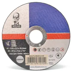 ATLAS - Disco de Corte Metal Universal 4 12 115x2.5x22mm