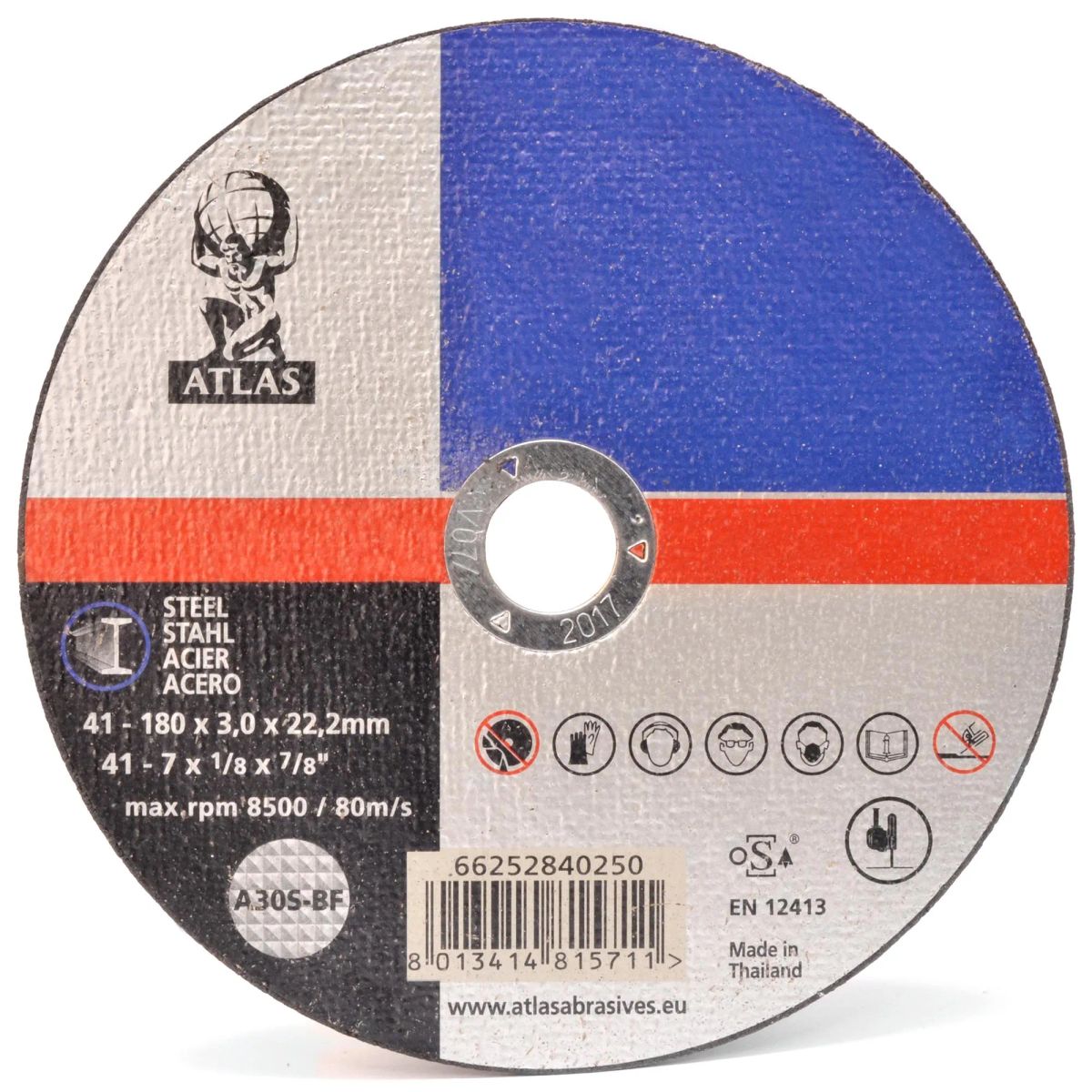 ATLAS - Disco de Corte Metal Universal 7 180x2.5x22mm Atlas