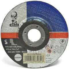 ATLAS - Disco de Desbaste Metal Universal 4 12 115x6.0x22mm CE