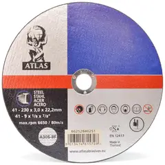 ATLAS - Disco de Desbaste Metal Universal 9 230x6.0x22mm CE