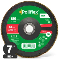 POLIFLEX - Disco Flap Laminado Acero Inox. 7 Grano 40 Zirconio