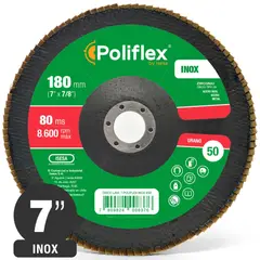 POLIFLEX - Disco Flap Laminado Acero Inox. 7 Grano 50 Zirconio