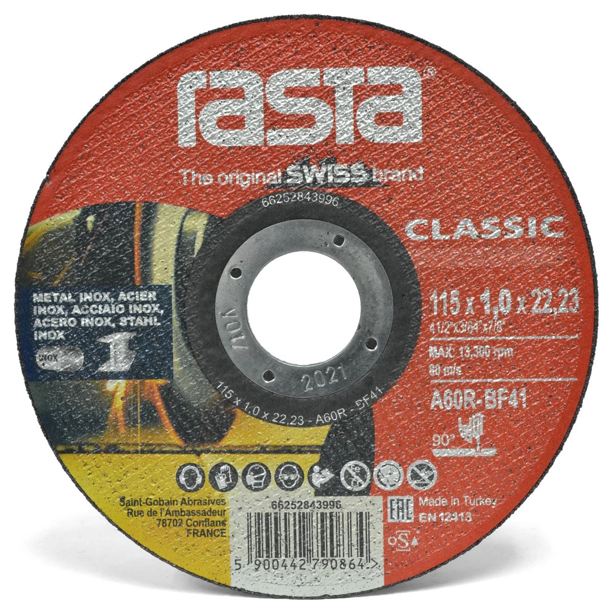 RASTA - Disco de Corte para Metal Universal Classic 4 12 115x1x22mm Rasta