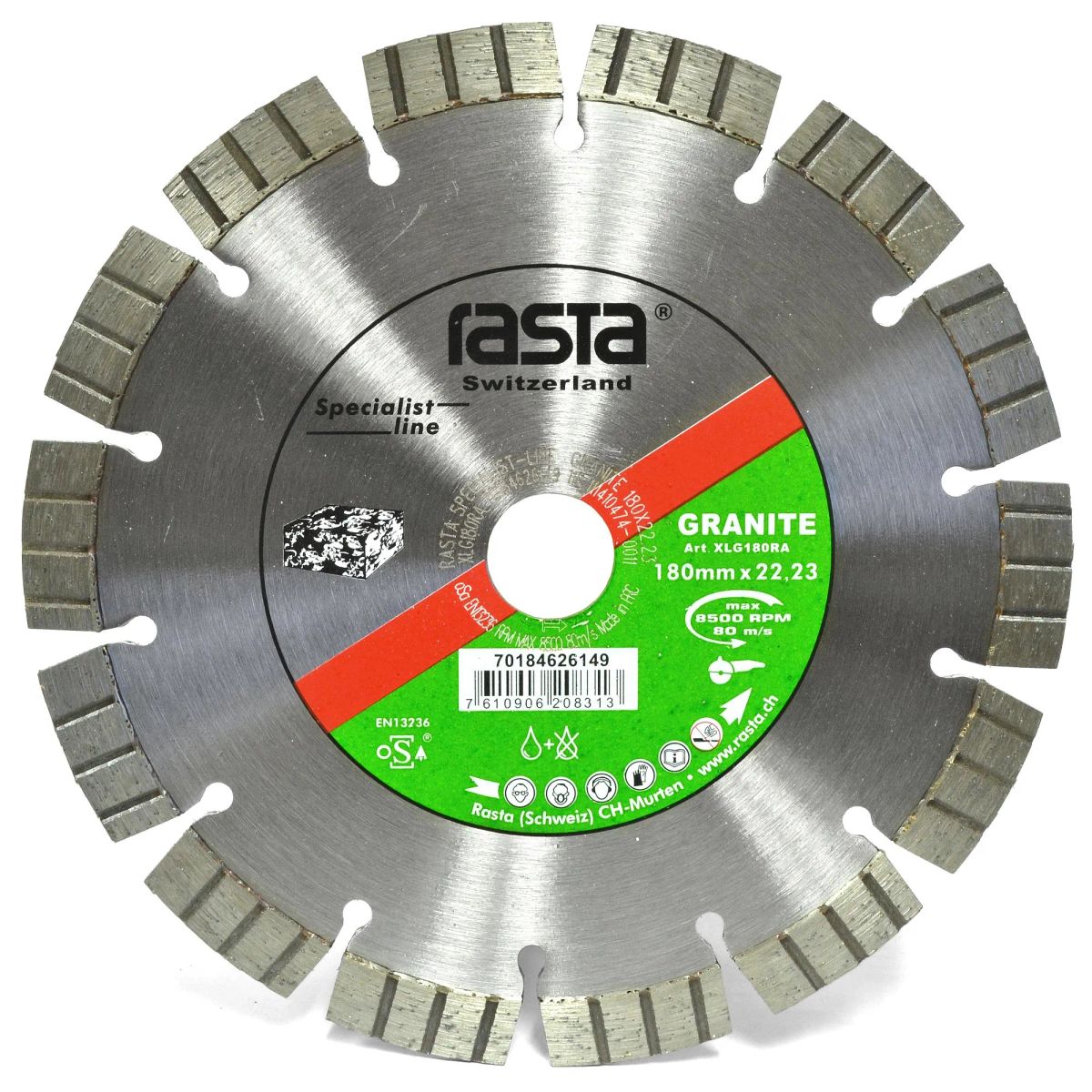 RASTA - Disco Diamantado para Granito Specialist Line Láser Granite 7 180x2.4x22mm Rasta