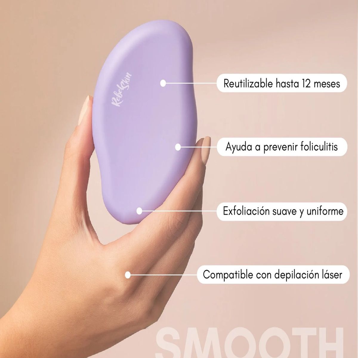 REBEL - Rasuradora de Cristal Smooth pink