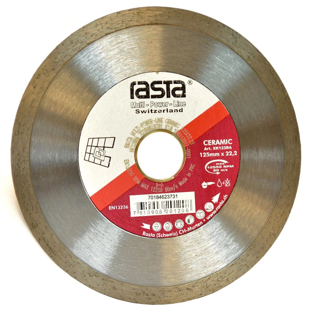 RASTA - Disco Diamantado para Cerámica Multi Power Line Ceramic 5 125x1.8x22.2mm CE Rasta