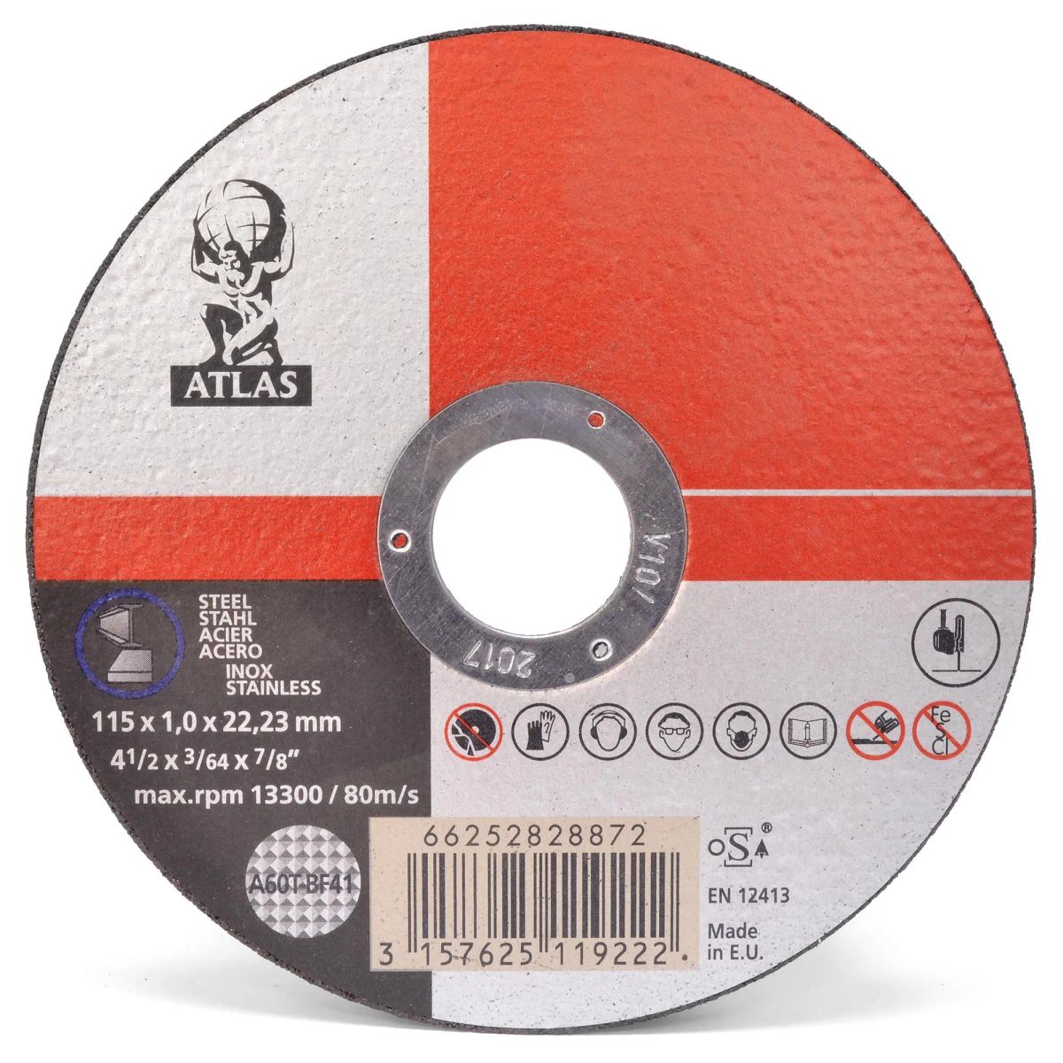 ATLAS - Disco de Corte Acero Inox Ultra Delgado 4 12 115x1.0x22mm Atlas