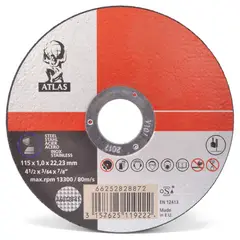 ATLAS - Disco de Corte Acero Inox Ultra Delgado 4 12 115x1.0x22mm
