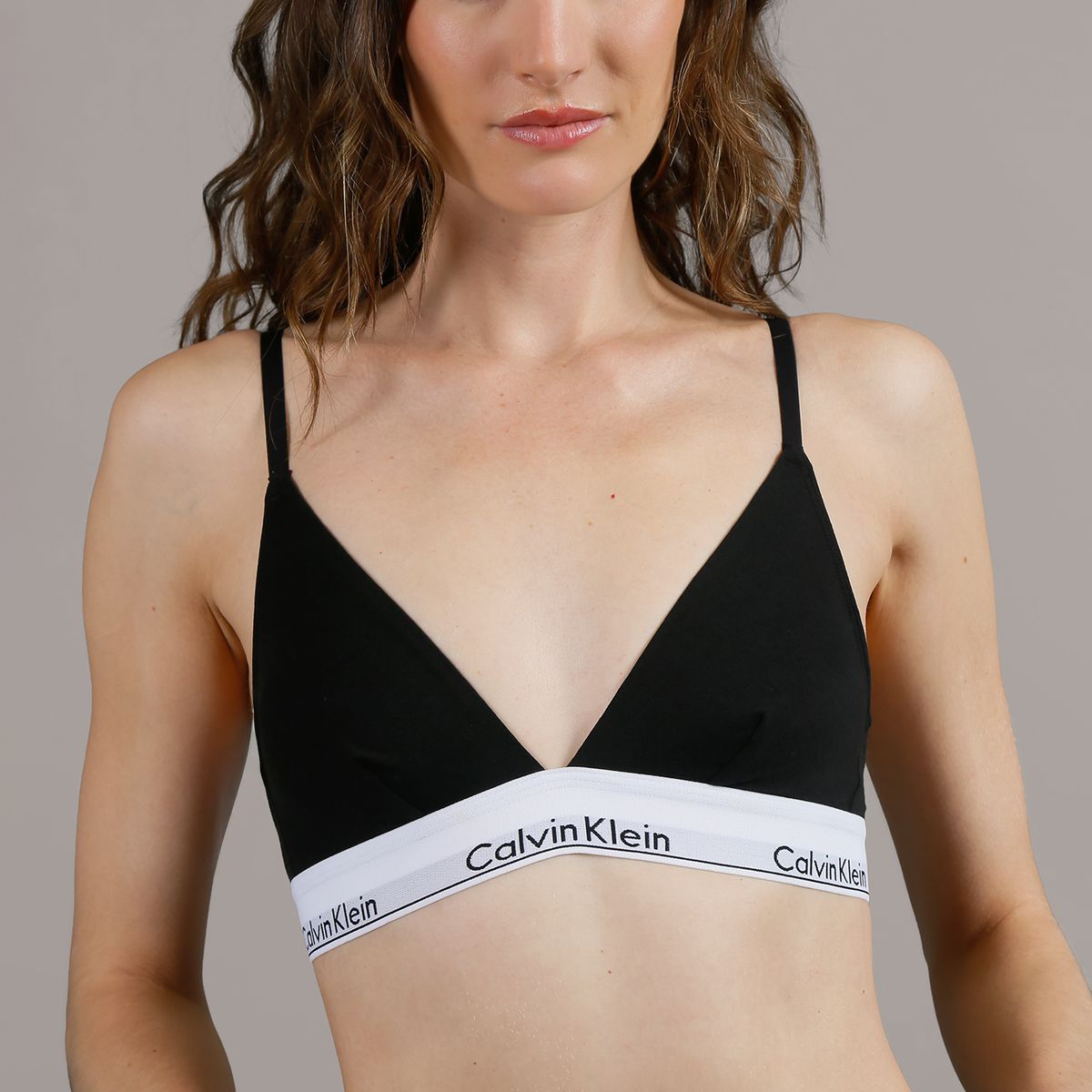 CALVIN KLEIN - Bralette Triangle Mujer Negro Calvin Klein