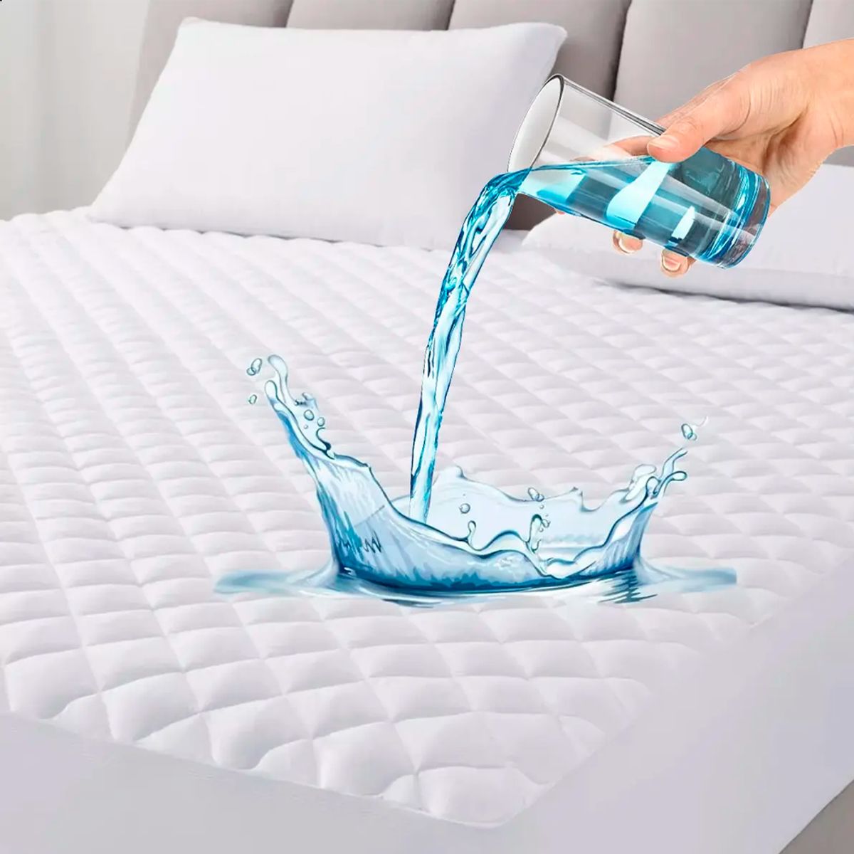 GENERICO - Cubrecolchón Impermeable 1.5 Plazas + Funda De Almohada