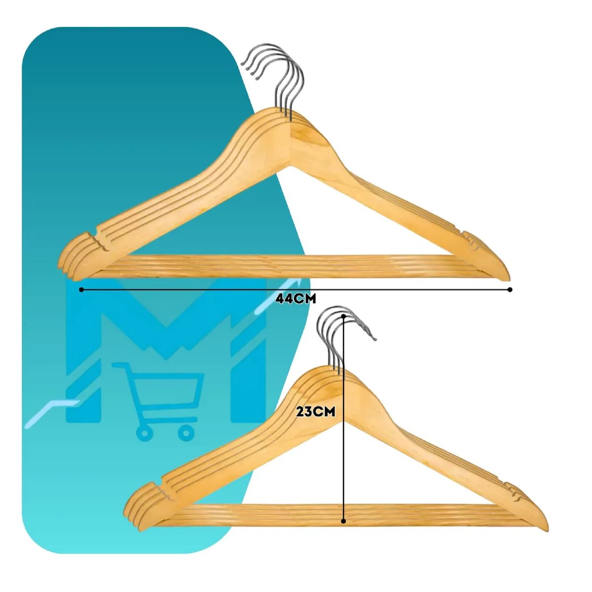 GENERICO - Pack X2 Set 8 Colgadores De Madera 16 Uni Ganchos Perchas
