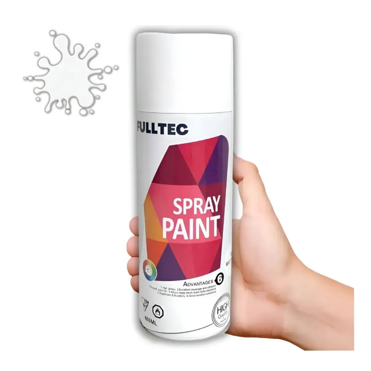FULLTEC - Pintura Spray Tela Madera Metal Plastico Ploeo Vehicular Blanco