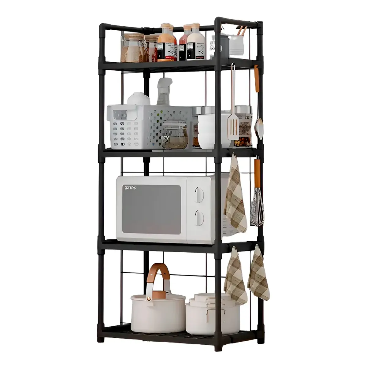 GENERICO - Estante Organizador De Baño Cocina Sala Multifuncional Negro
