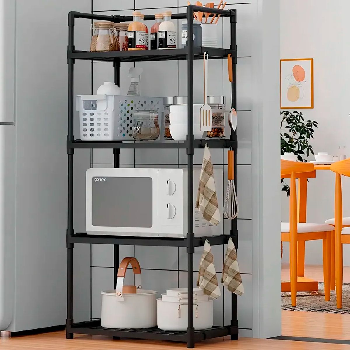 GENERICO - Estante Organizador De Baño Cocina Sala Multifuncional Negro