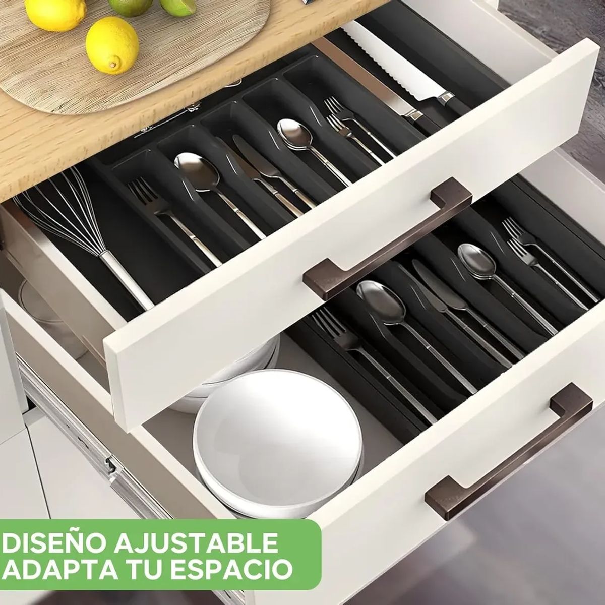 NO LOGO - Organizador Cubiertos Ajustable 8compartimentos Cocina Cajón