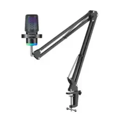 BOYA - Castmic G40B Micrófono Con Brazo, Luces RGB y Cancelación de Ruido USB