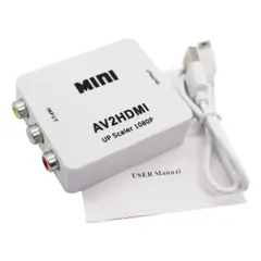 GENERICO - Convertidor Av Rca A Hdmi 1080p Adaptador Av2hdmi