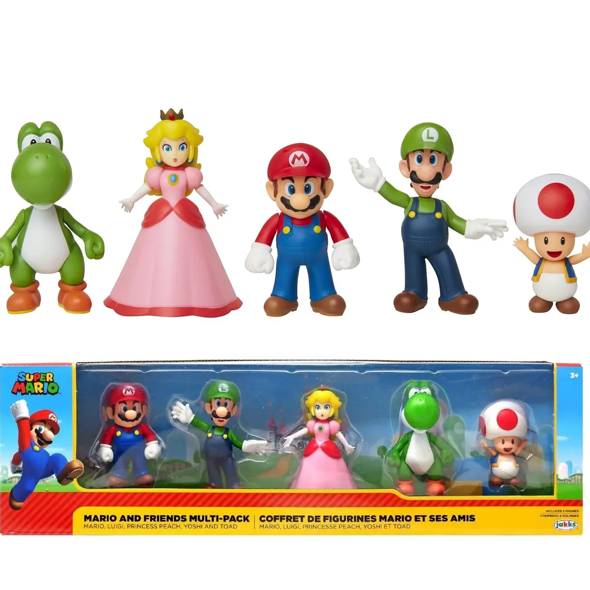 JAKKS PACIFIC - Pack 5 Figuras Nintendo Super Mario Mario & Friends 6 Cm