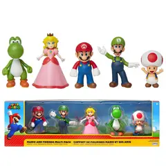 JAKKS PACIFIC - Pack 5 Figuras Nintendo Super Mario Mario & Friends 6 Cm