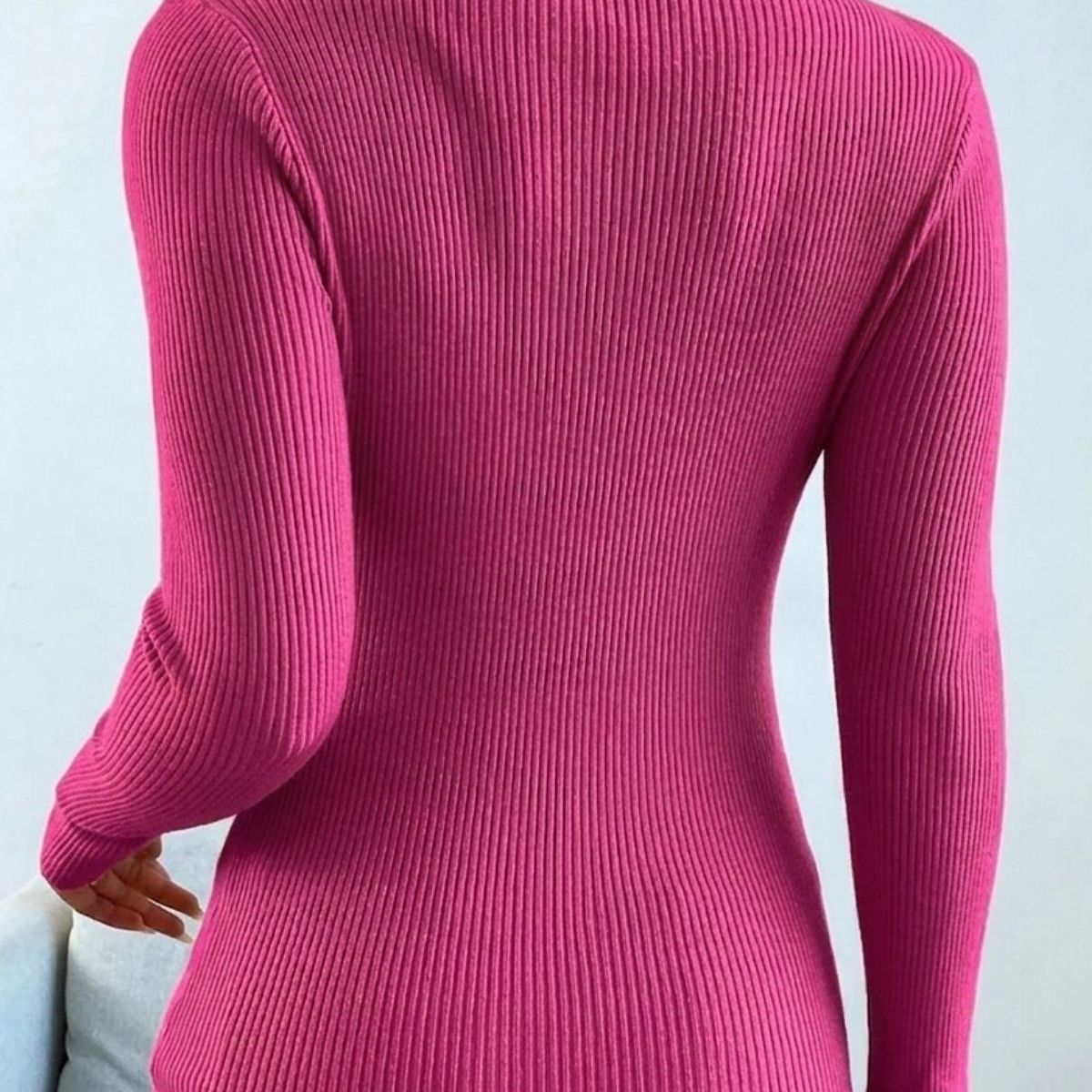 LOOK SHOP - Sweater Beatle Lana Mujer Cuello Alto Doble Otoño Invierno T50