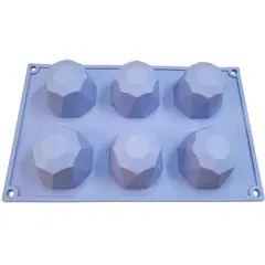 GENERICO - Molde de silicona de diamante o piedra preciosa con 6 cavidades