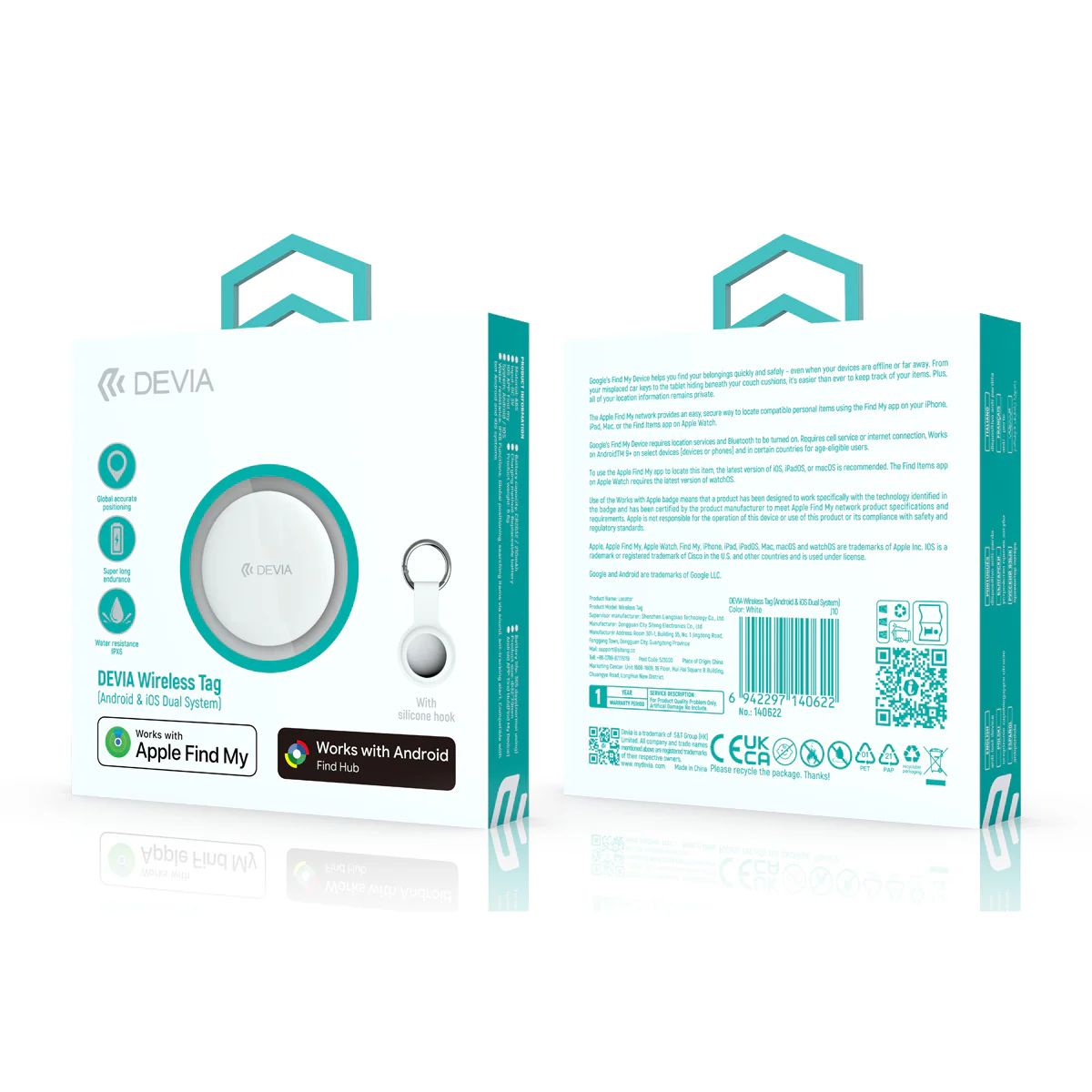 DEVIA - Devia Wireless Tag Localizador Gps Certificado para Apple Find My