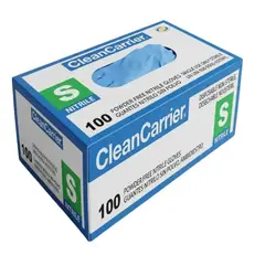 CLEANCARRIER - Guantes De Nitrilo Azul Sin Polvo 100un Talla S