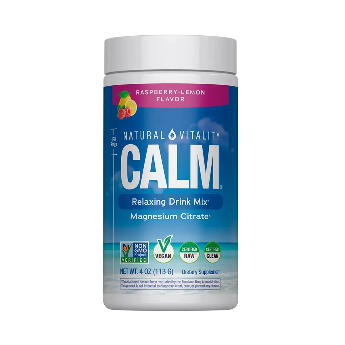 GENERICO - MAGNESIO CITRATO CALM EN POLVO RASPBERRY LEMON 113GR - NATURAL VITALITY