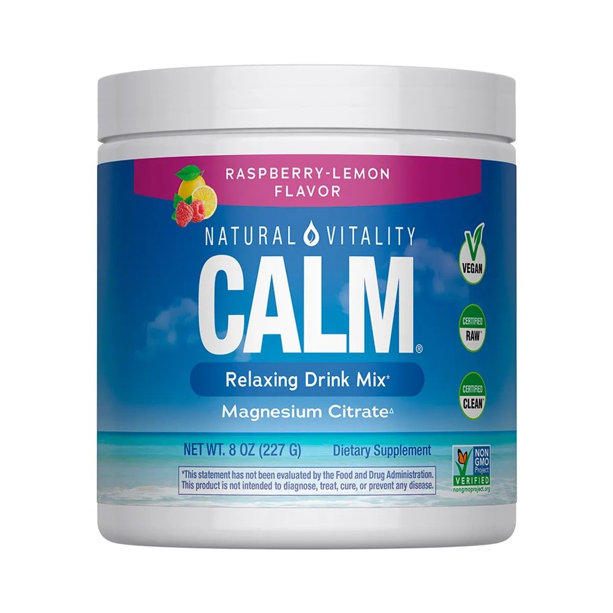 GENERICO - MAGNESIO CITRATO CALM EN POLVO RASPBERRY LEMON 227GR - NATURAL VITALITY