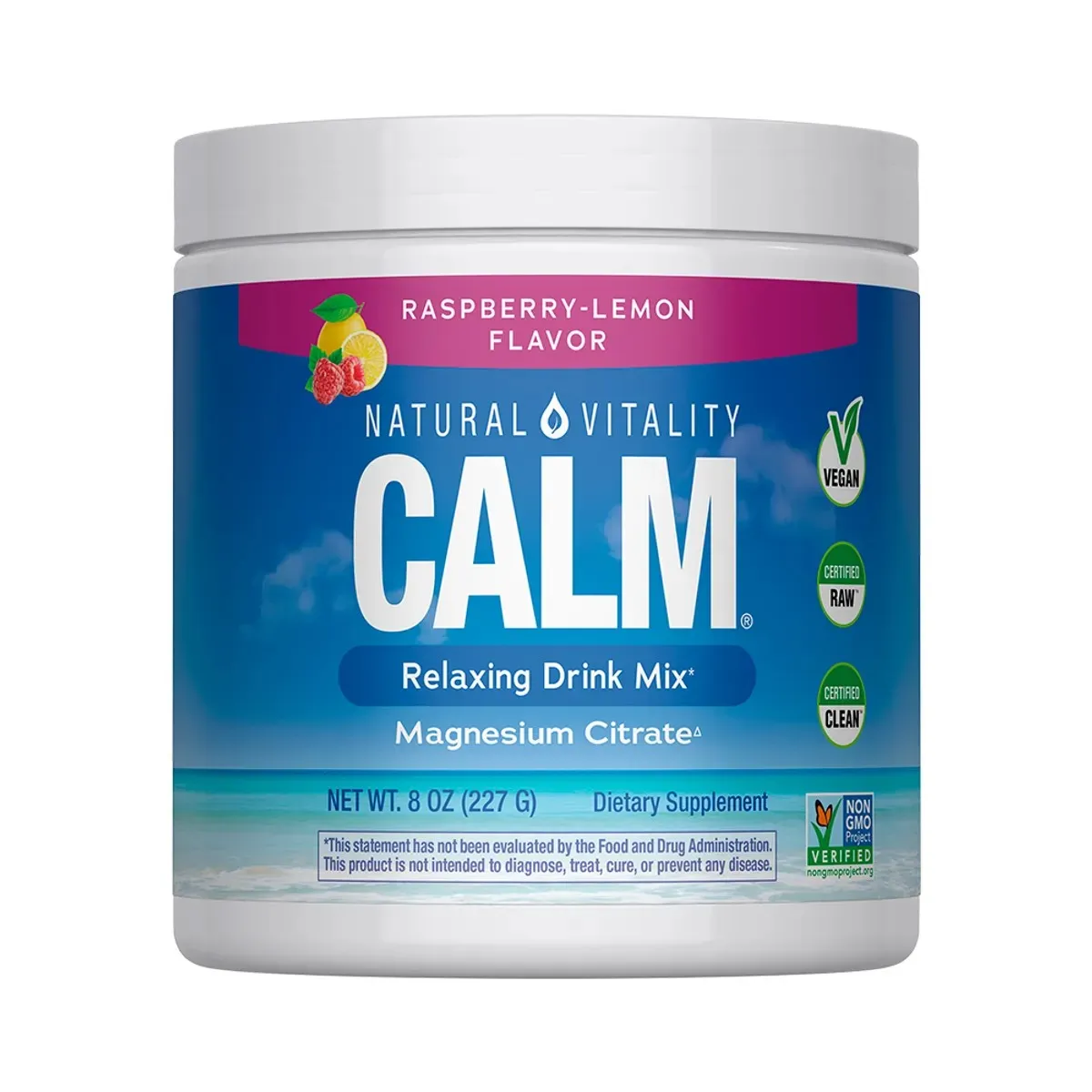GENERICO - MAGNESIO CITRATO CALM EN POLVO RASPBERRY LEMON 227GR - NATURAL VITALITY