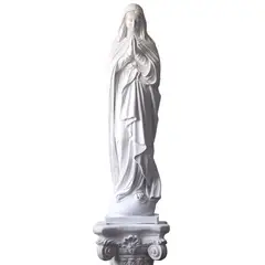 GENERICO - Escultura Virgen Maria Rezando blanca exterior e interior fibra de vidrio 98cm Estatua Figura