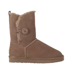 BAMERS - Bota Mujer Cuero Blast Button Café Claro
