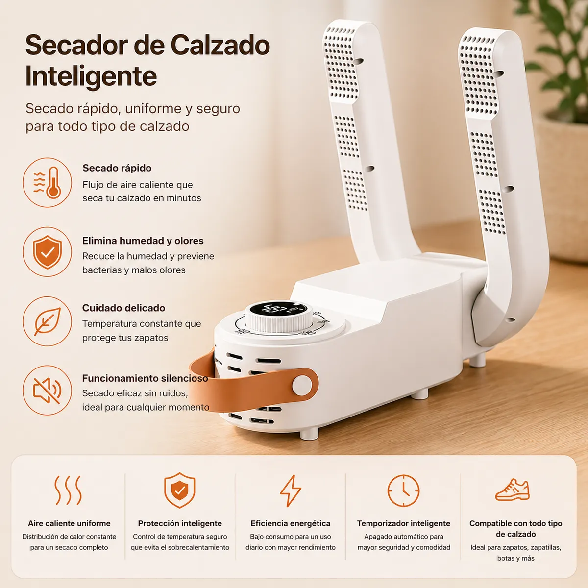 MOVI - SECADOR ZAPATOS ELECTRICO, SECA, HIGIENIZA Y DESUMEDESE