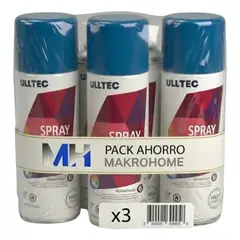 FULLTEC - Pack X3 Pintura Spray Tela Madera Metal Plastico Vehicular Azul 21