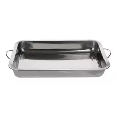 GENERICO - Bandeja Fuente Acero Inoxidable Con Asas Manillas 60x40 Cm